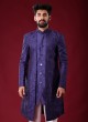 Jacket Style Indowestern In Blue Color