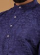 Simple Cotton Silk Kurta In Blue Color