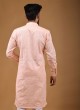 Thread Work Kurta In Peach Color