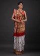 Bridel Wear Gajji Silk Saree In White And Maroon Color