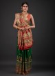 Gajji Silk Bridel Wear Saree In Green And Red Color