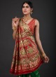 Gajji Silk Bridel Wear Saree In Green And Red Color