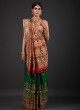 Gajji Silk Bridel Wear Saree In Green And Red Color