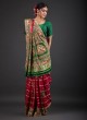 Dulhan Wear Saree In Rani And Green Color