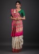 Wedding Wear Gajji Silk Saree In Cream Color