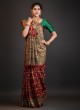 Bandhani Print Chanderi Silk Saree In Dark Maroon Color