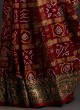 Bandhani Print Chanderi Silk Saree In Dark Maroon Color