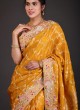 Traditional Wear Saree In Golden Yellow Color