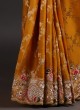 Traditional Wear Saree In Golden Yellow Color