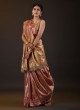 Orange Color Zardosi Work Pure Silk Saree