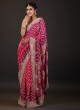 Pink And Purple Shaded Saree In Chiffon Fabric