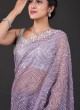 Sequins Work Saree In Lavender Color