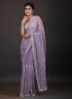 Sequins Work Saree In Lavender Color