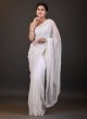 Designer Off White Saree In Organza Fabric