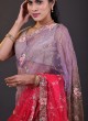 Multi Color Organza Saree For Wedding