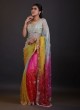 Designer Organza Saree In Multi Color