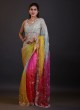 Designer Organza Saree In Multi Color