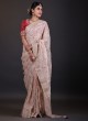 Wedding Wear Organza Saree In Peach Color