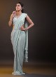 Designer Aqua Green Net Wedding Saree