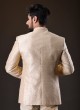 Art Silk Golden Color Jodhpuri Suit