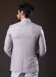 Designer Grey Color Jodhpuri Suit