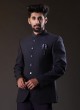 Designer Jodhpuri Suit In Navy Blue Color