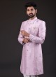 Onion Pink Indowestern In Art Silk Fabric