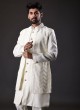 Jacket Style Indowestern In Cream Color