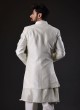 Jacket Style Indowestern In Cream Color