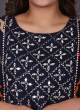 Designer Rayon Kurti In Navy Blue Color