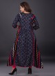 Designer Rayon Kurti In Navy Blue Color