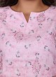 Simple Printed Kurti In Light Pink