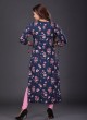 Designer Gajji Silk Floral Printed Kurti