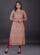 Gajji Silk Kurti In Khaki Color