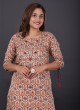 Gajji Silk Kurti In Khaki Color