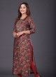 Floral Printed Gajji Silk Kurti For Women