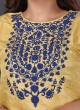 Thread Work Long Kurti In Yellow Color