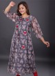 Silk Floral Printed Anarkali Style Kurti