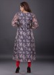 Silk Floral Printed Anarkali Style Kurti