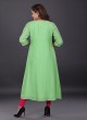 Muslin Kurti In Pista Green Color