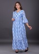 A-Line Kurti Set In Blue Color