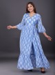 A-Line Kurti Set In Blue Color