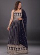 Designer Anarkali Suit In Navy Blue Color