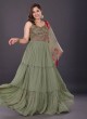 Olive Green Designer Anarkali Suit