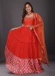 Designer Anarkali Suit In Orange Color