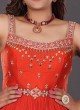 Designer Anarkali Suit In Orange Color