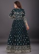 Wedding Wear Anarkali Suit In Green Color