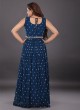 Indigo Blue Anarkali Suit In Georgette Fabric