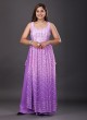 Mirror Work Palazzo Suit In Lavender Color