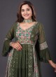 Designer Mehendi Green Color Sharara Suit